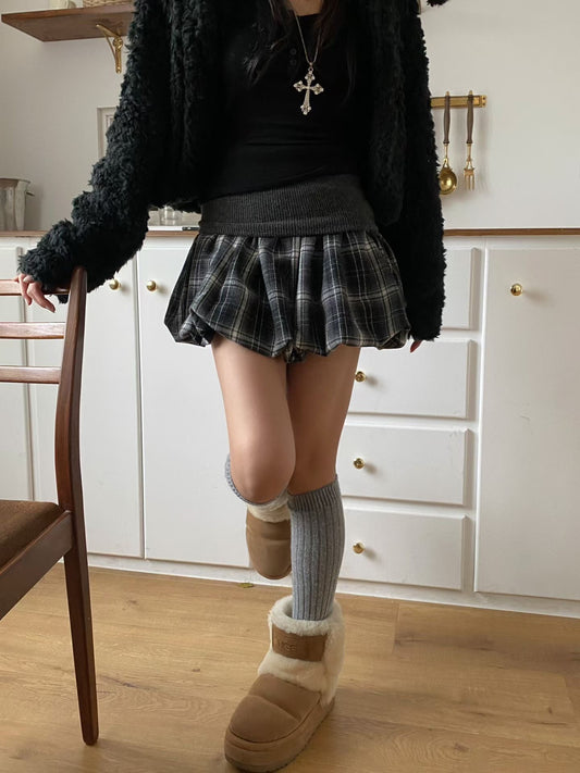 Checkered Ballon Skirt