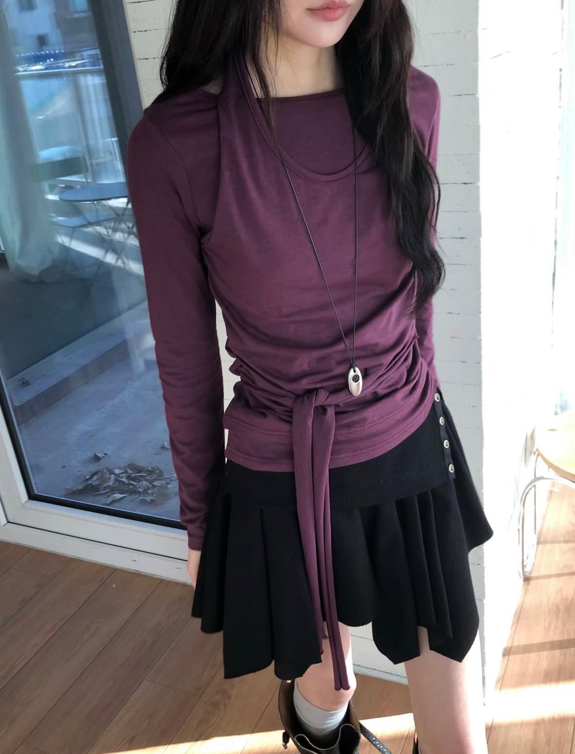 Mocoo Halter Neck Long-sleeve Top