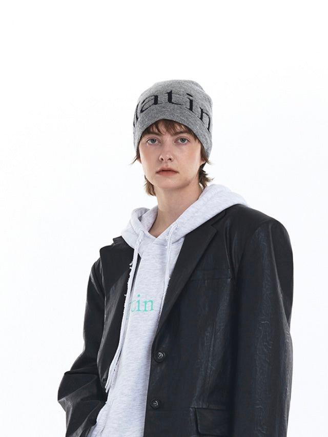 【Marin Kim】 LOGO JACQUARD SHORT BEANIE