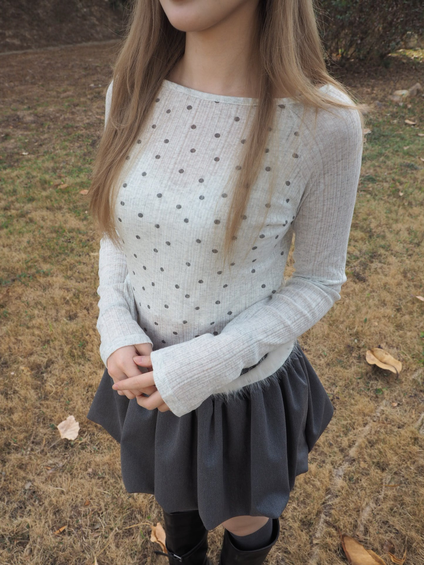 Polka Dot Raglan Long Sleeve