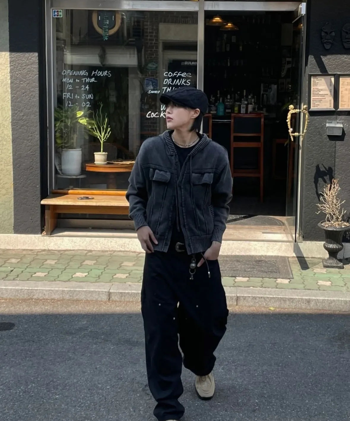 Knit Hooded Cardigen