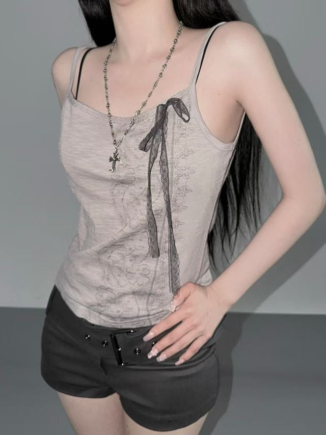 Lace Ribbon Slouch Camisole