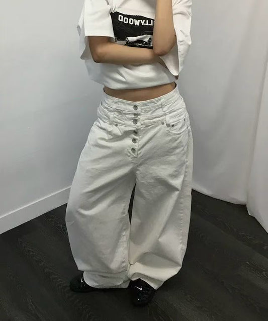 Buttons Wide Pants