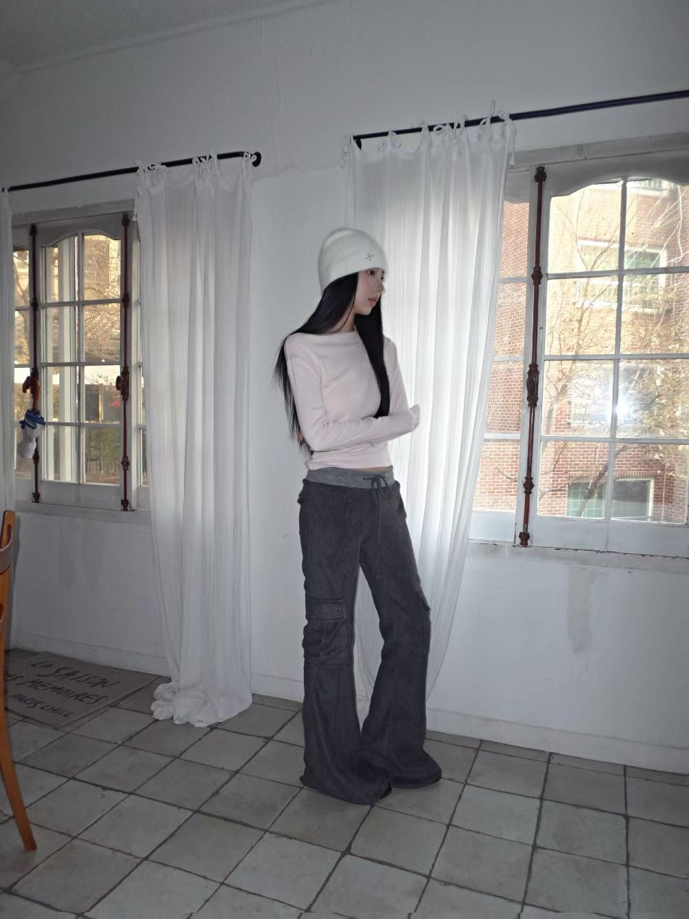 Colour-block Flare Pants