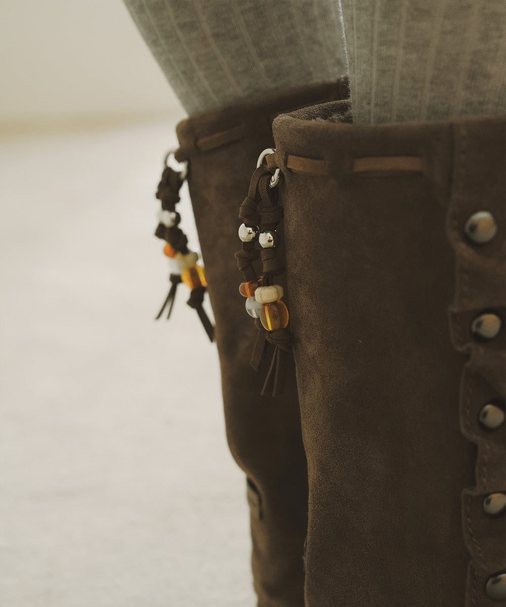 【Rockfish】 STUD MAXI FOLDED BOOTS MIDDLE