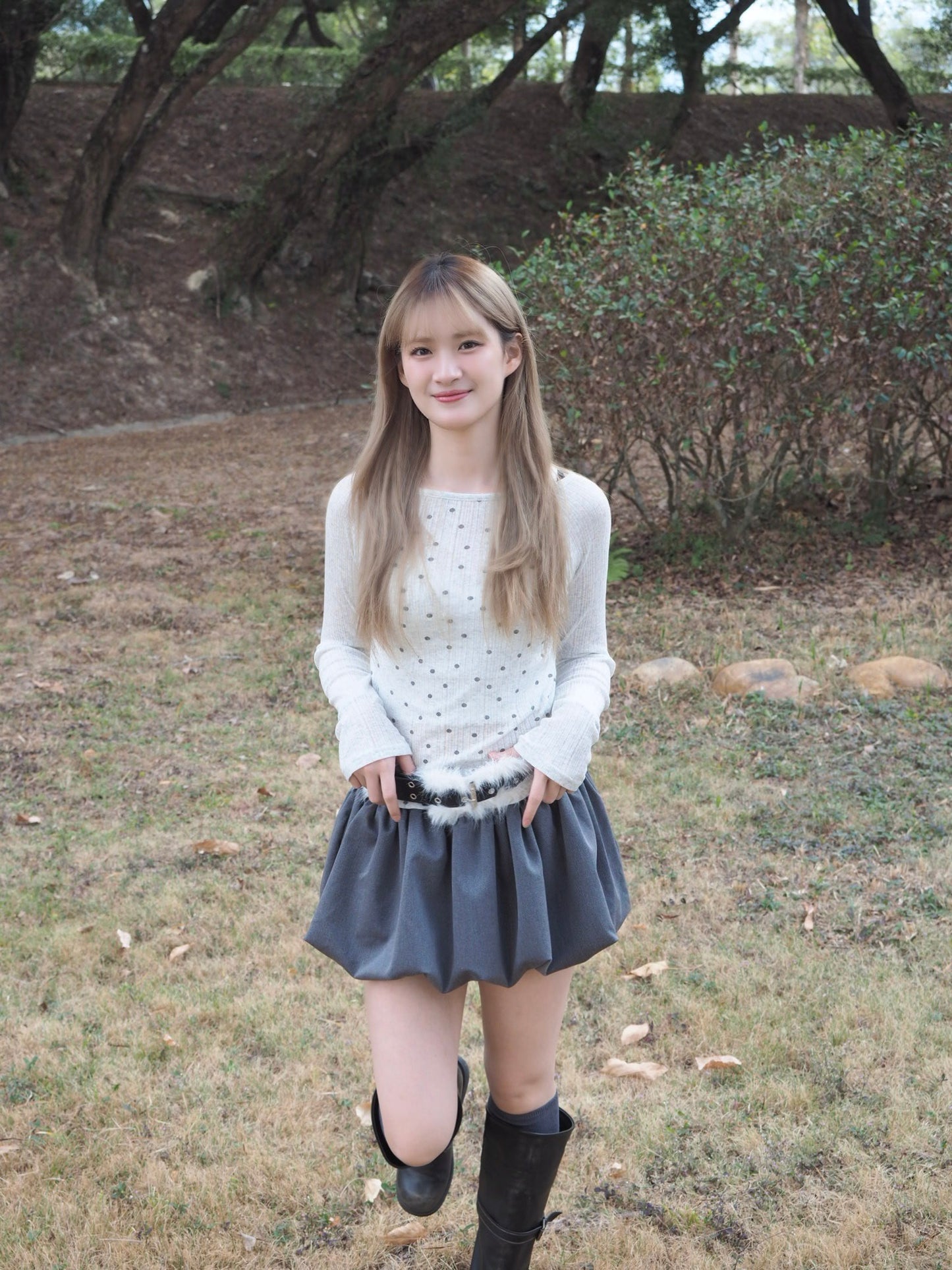 Polka Dot Raglan Long Sleeve