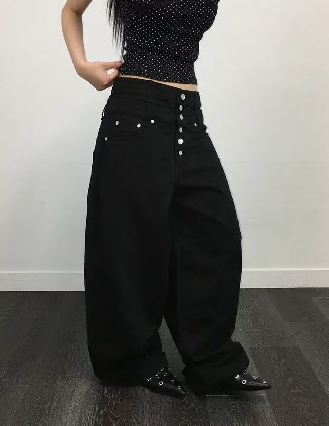 Buttons Wide Pants