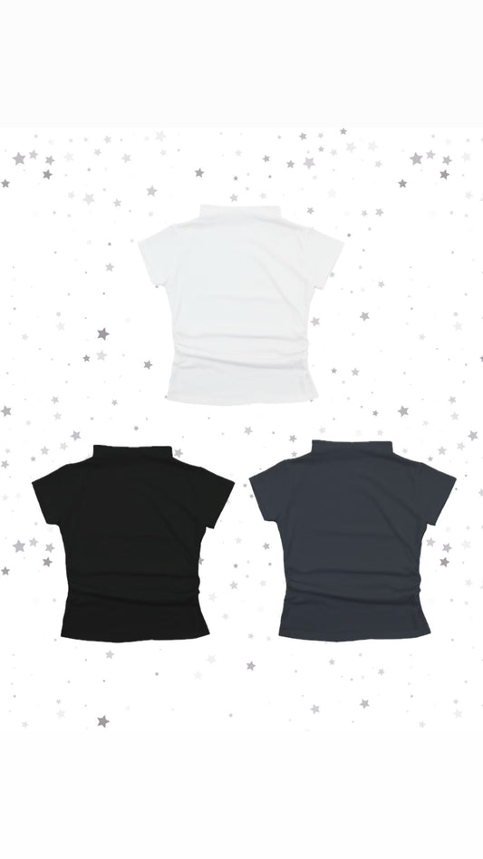 半樽領短袖上衣  Half-necked Short Sleeved Top