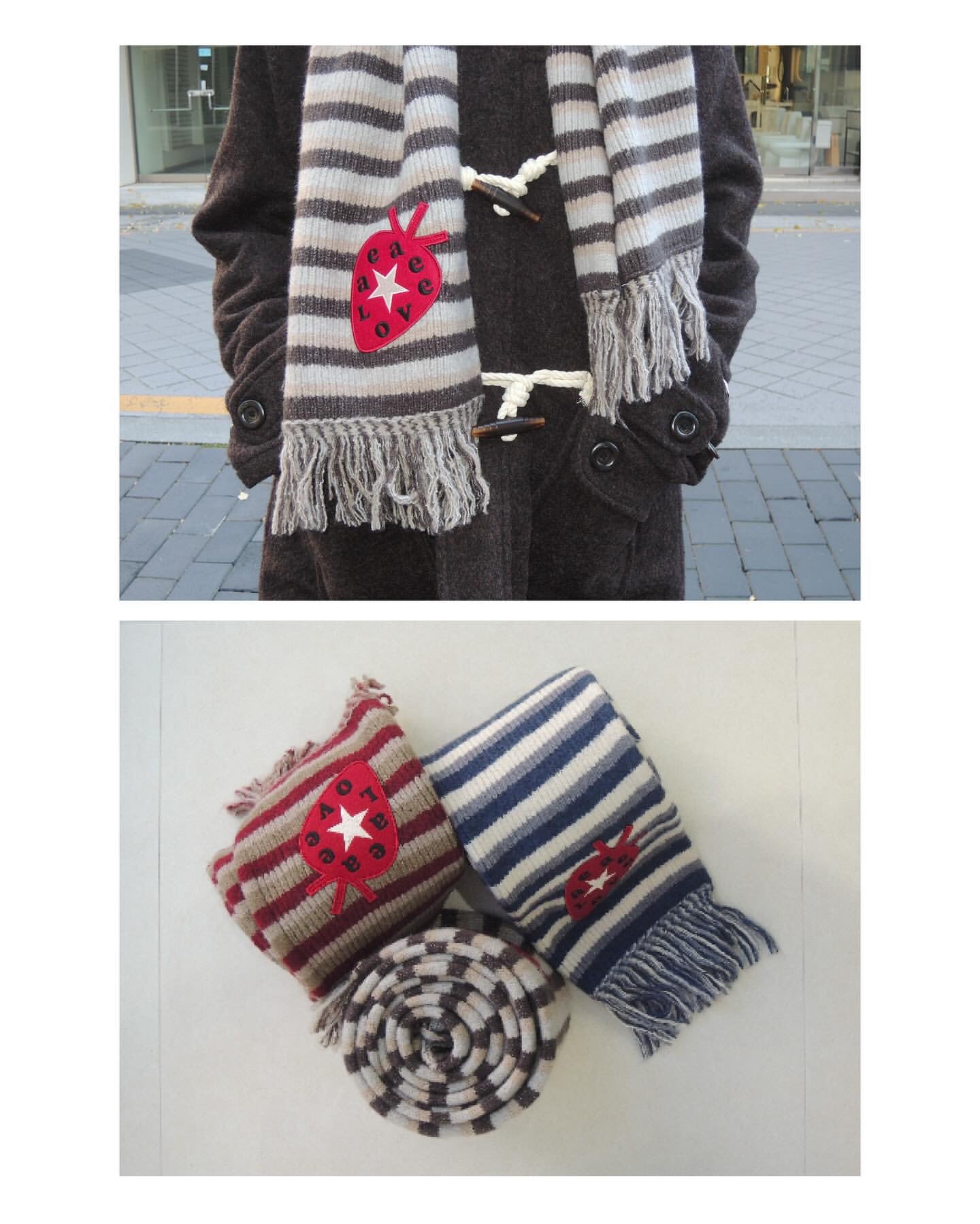 【aeae】 STRIPE TASSEL MUFFLER