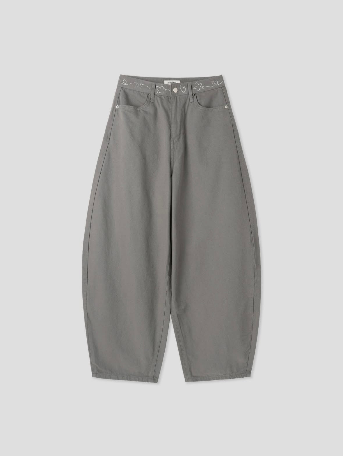 Pattern Belt Wide-Leg Pants