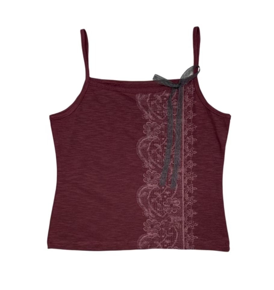 Lace Ribbon Slouch Camisole