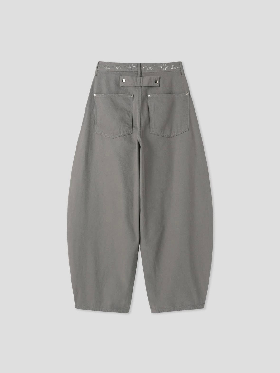 Pattern Belt Wide-Leg Pants