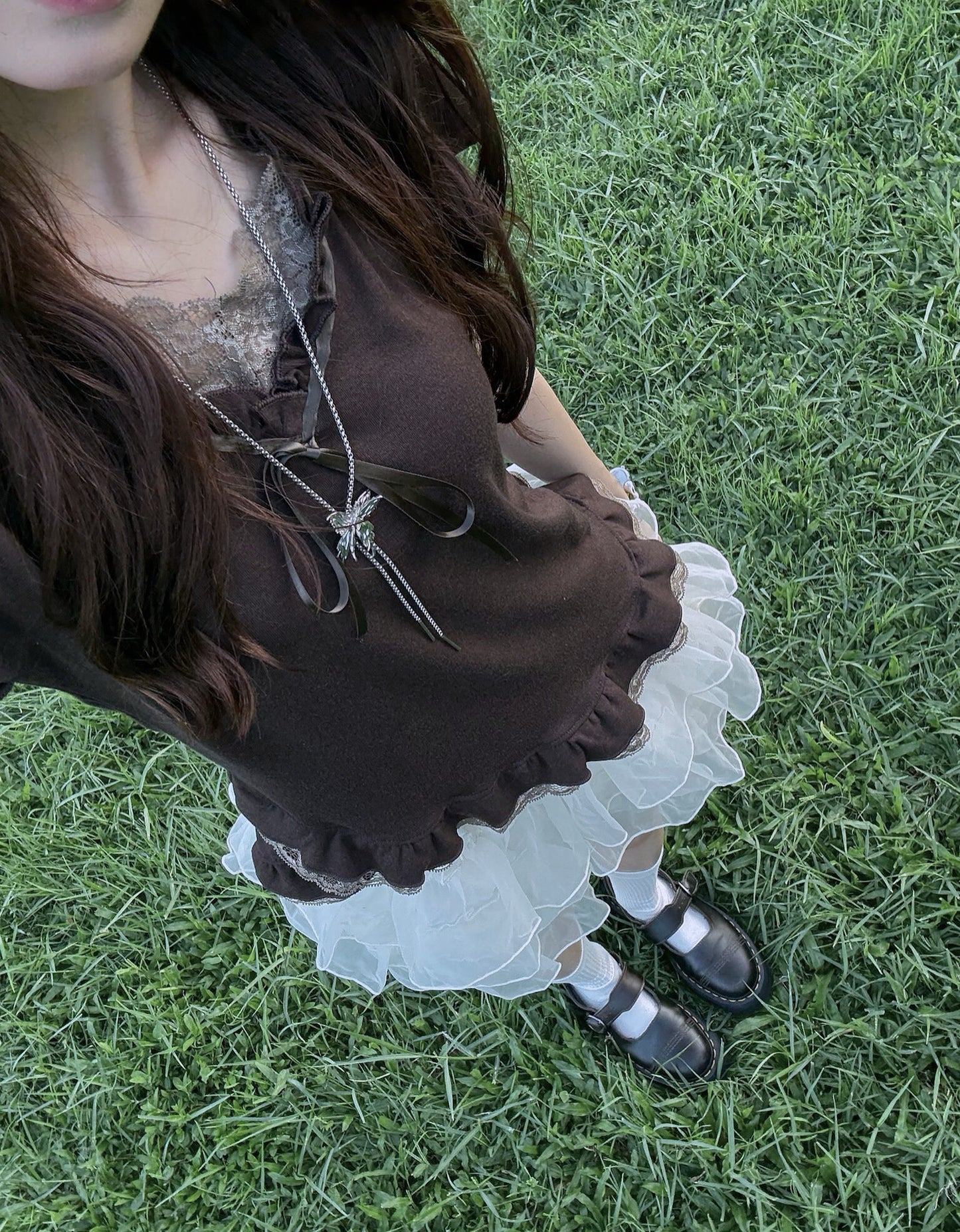 芭蕾風蕾絲蝴蝶短袖 Laced Ribbon Short Sleeve Top