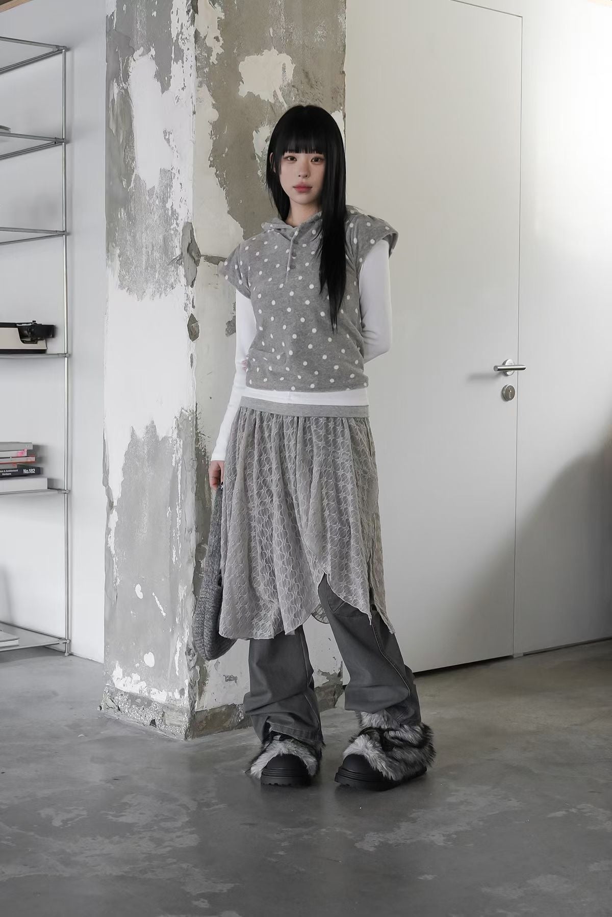 Polka Dot Short-sleeve Hoodie