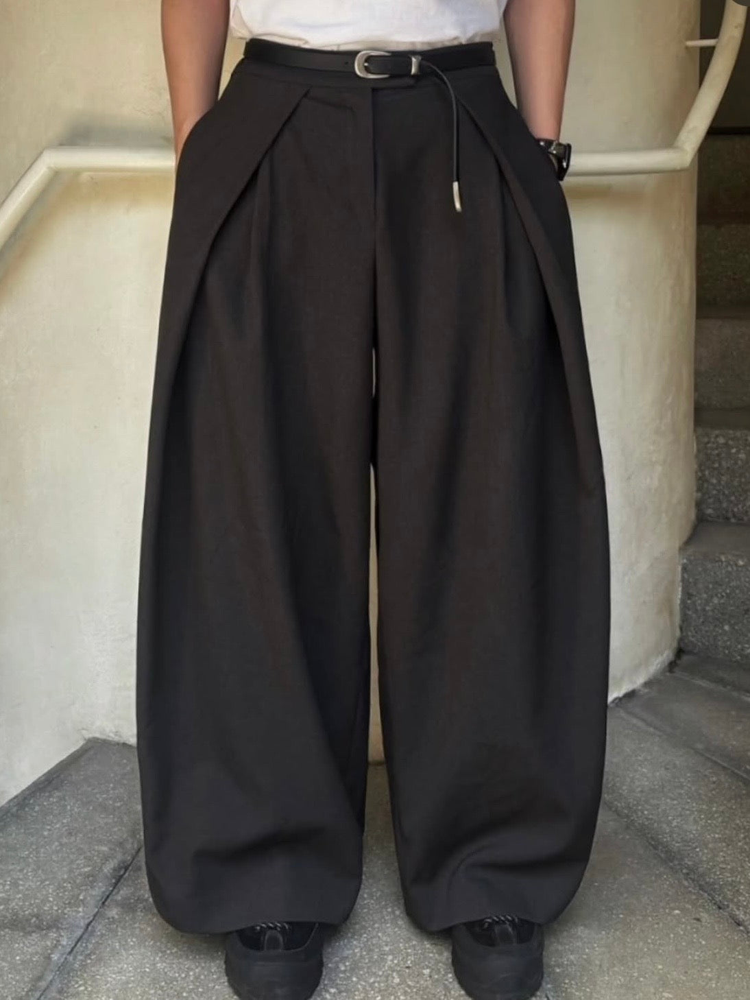 Unisex Drapey Wide-leg Trousers