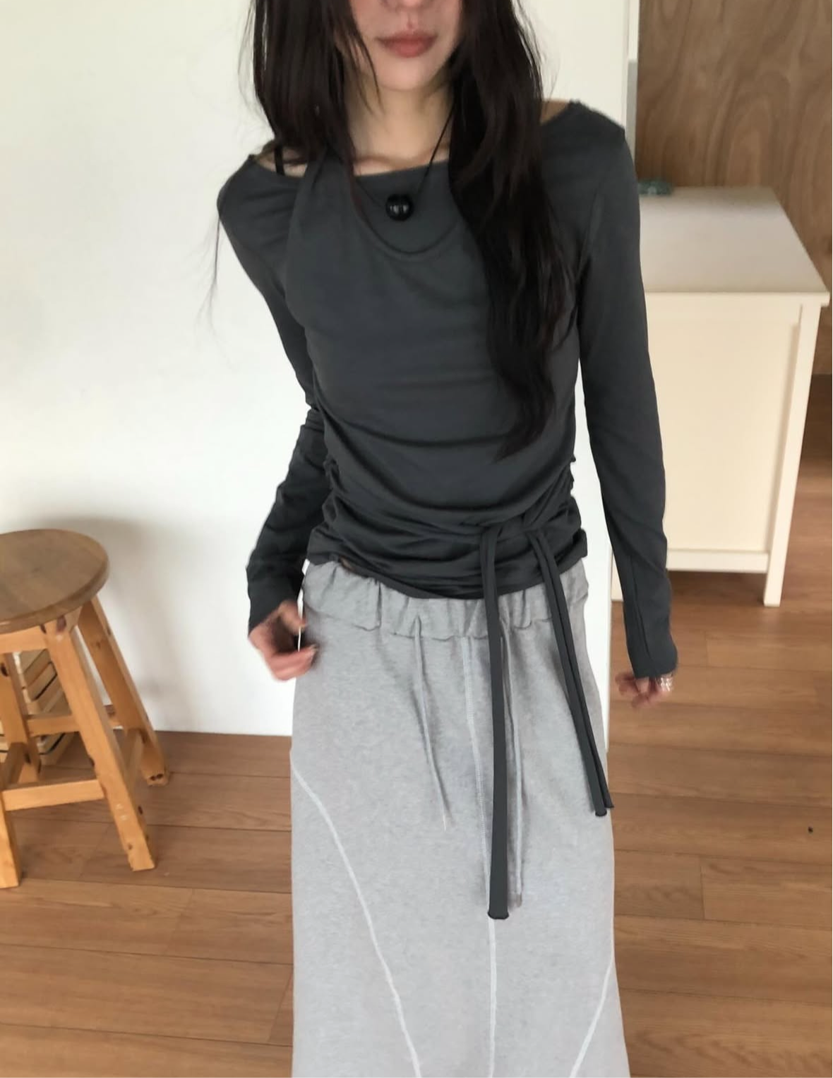 Mocoo Halter Neck Long-sleeve Top