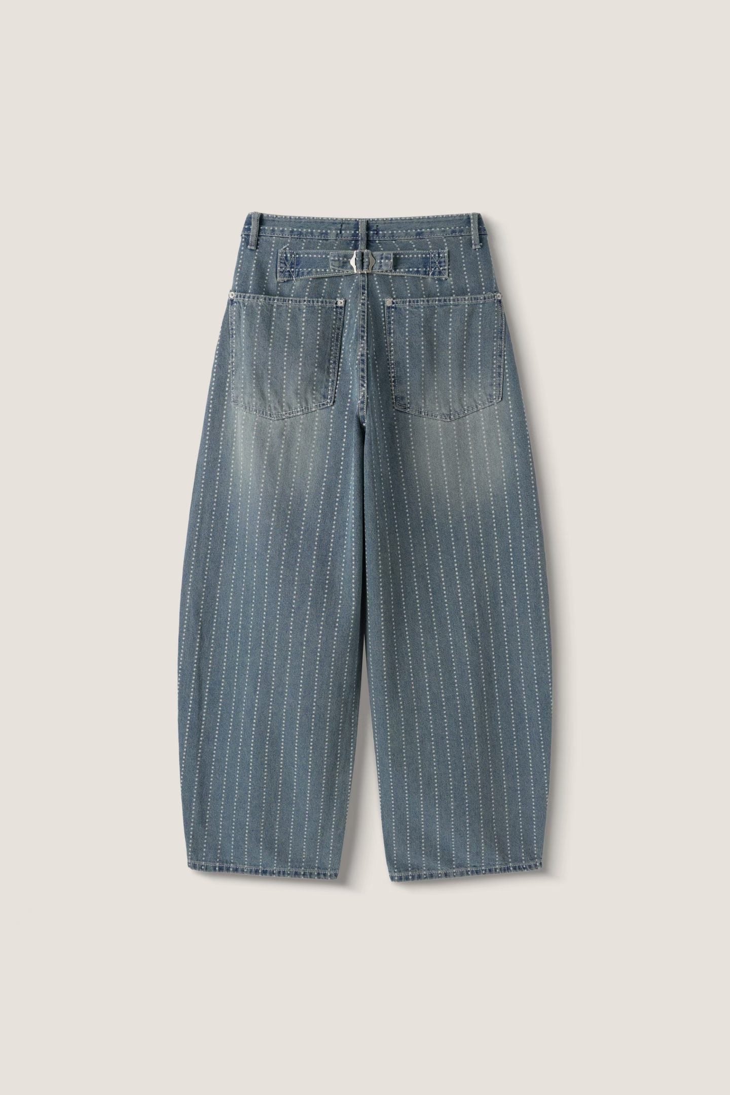 Wabash Stripe Wide-Leg Jeans