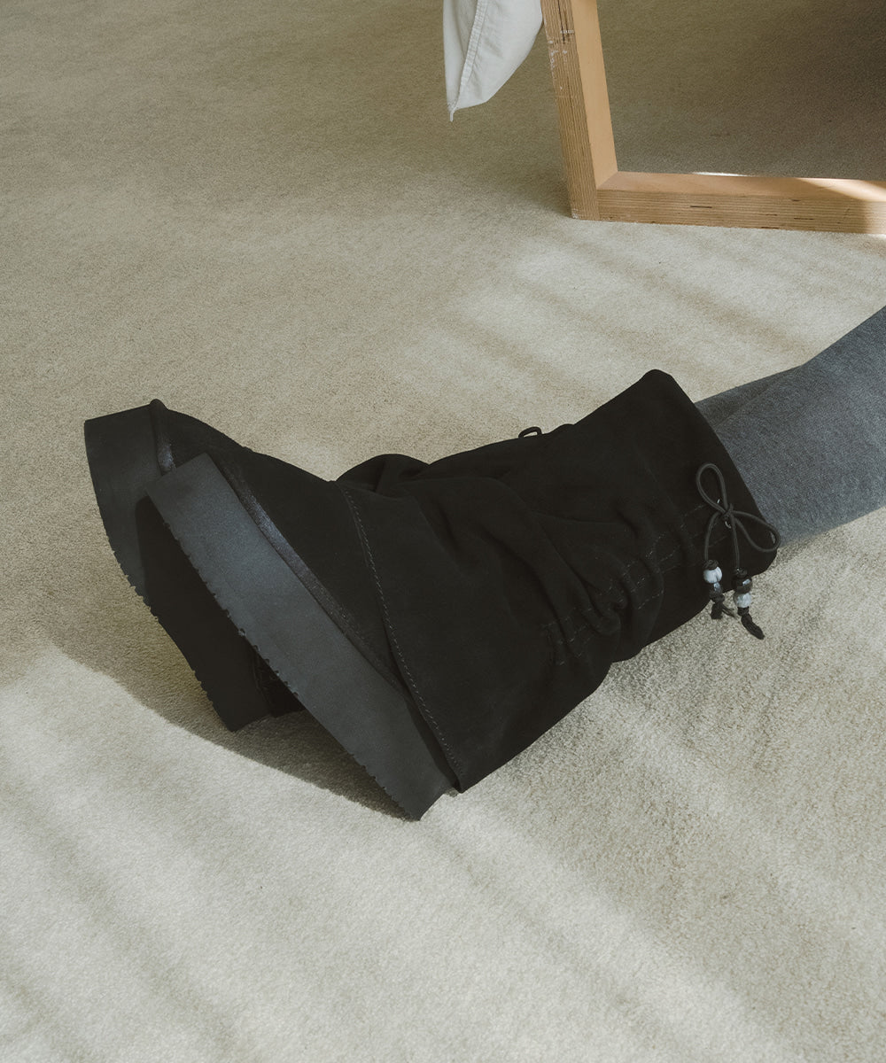 【Rockfish】 GATHERED MAXI FOLDED BOOTS MIDDLE