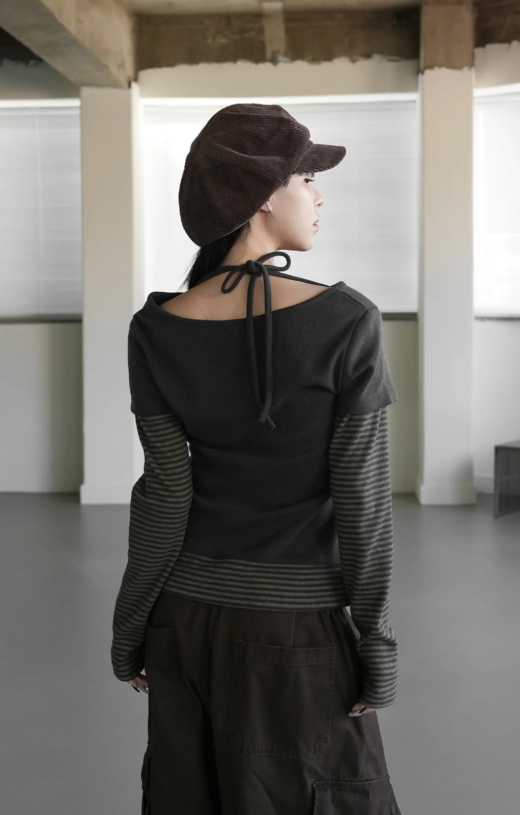 Striped Layered Long-sleeved Top