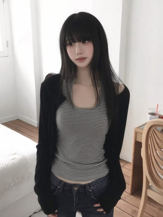 Stripped Halter Neck Top