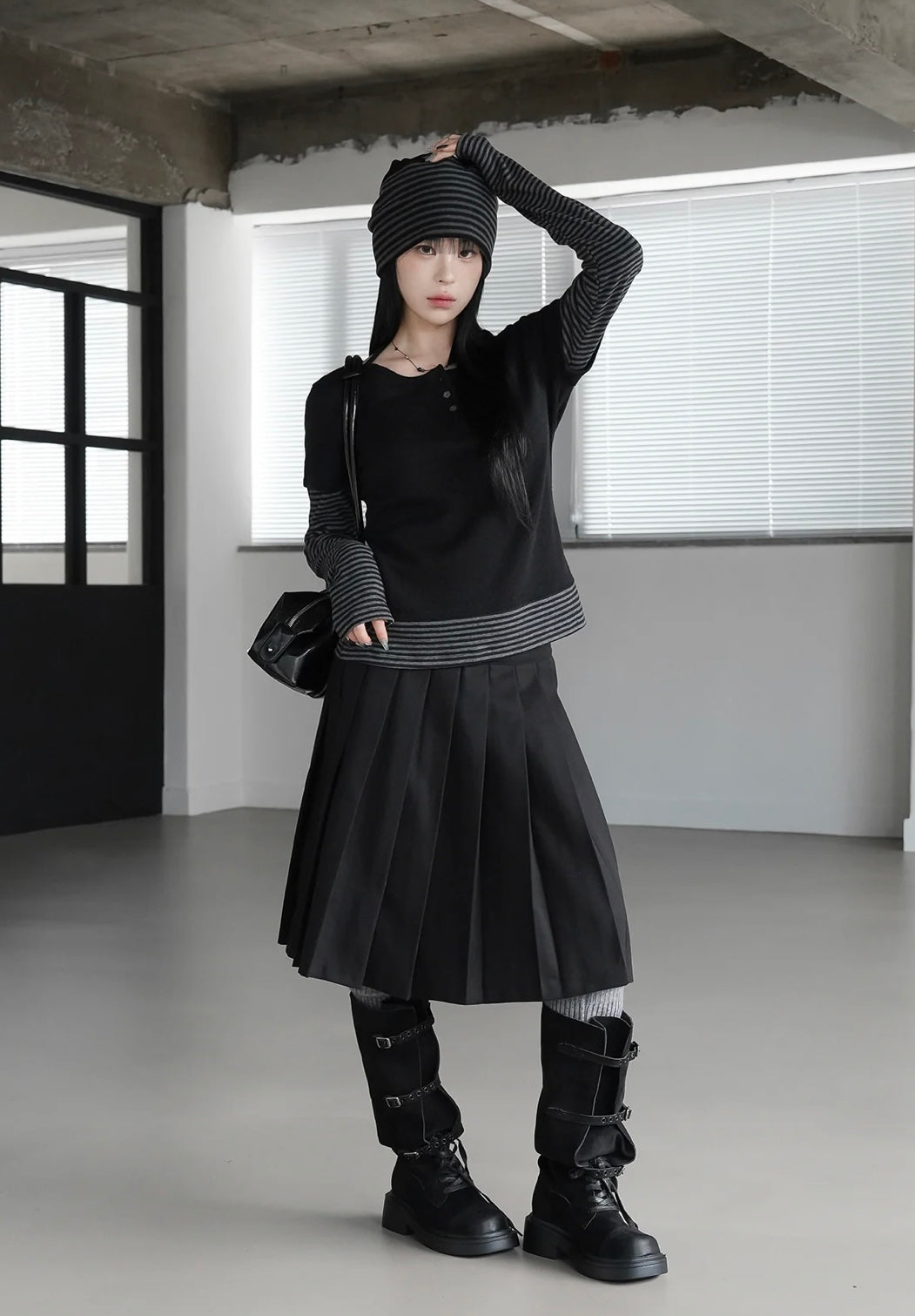 Striped Layered Long-sleeved Top