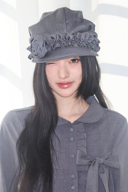 【ILLIGO】Fleur Ruffle Hunting Cap | Grey