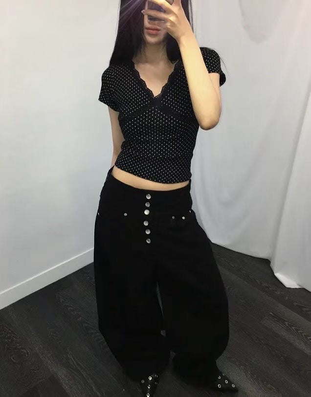 Buttons Wide Pants