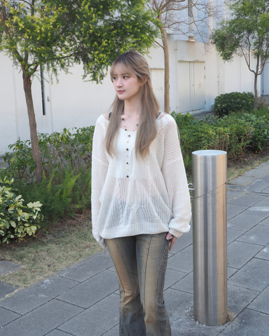 V-neck Cable Soft Wool Knit