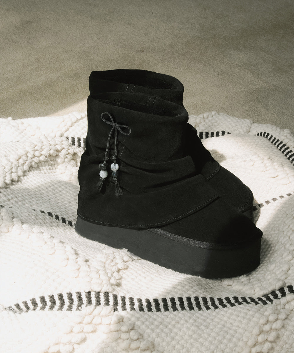 【Rockfish】 GATHERED MAXI FOLDED BOOTS SHORT