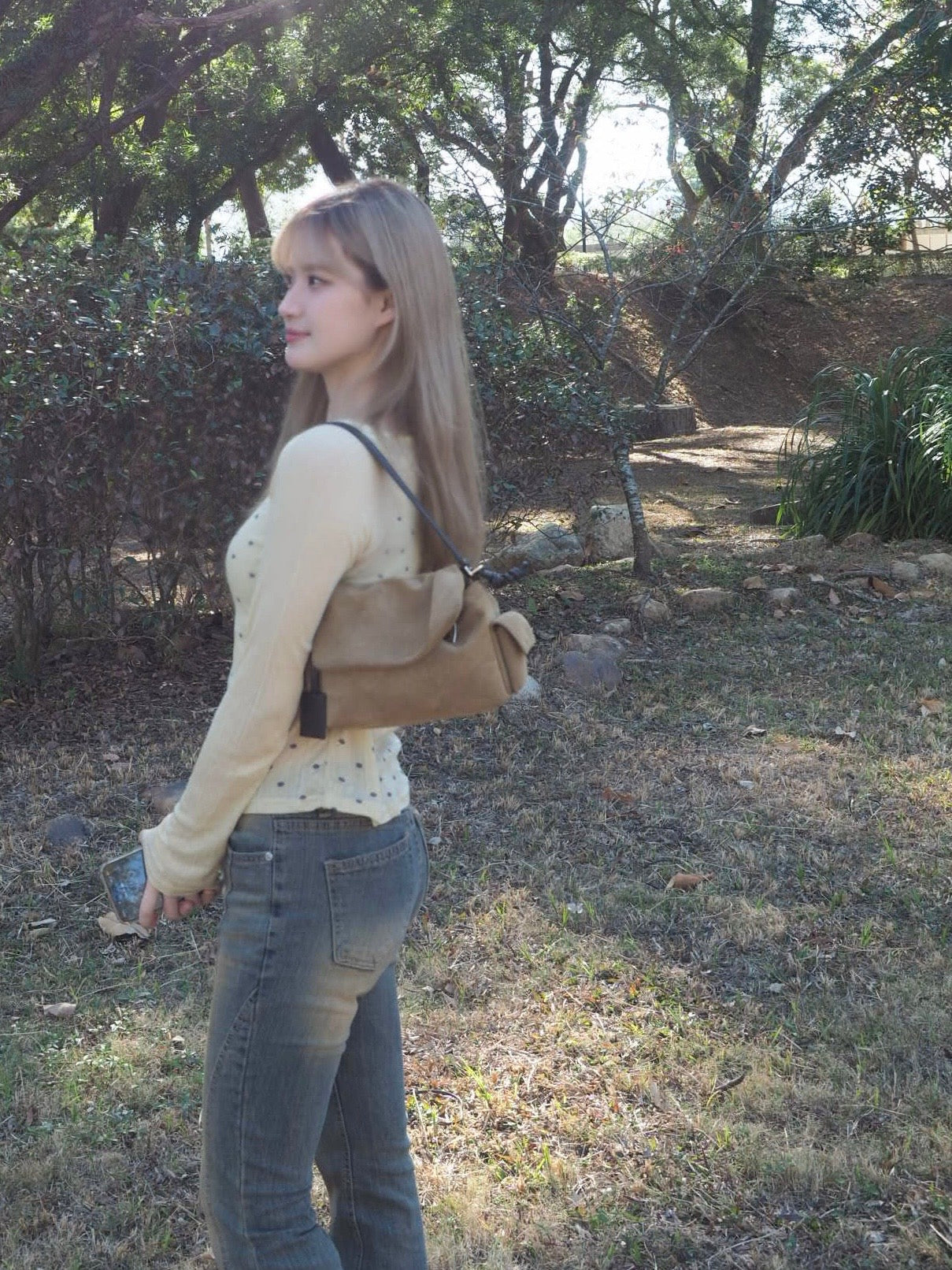 Washed Denim Flared Jeans