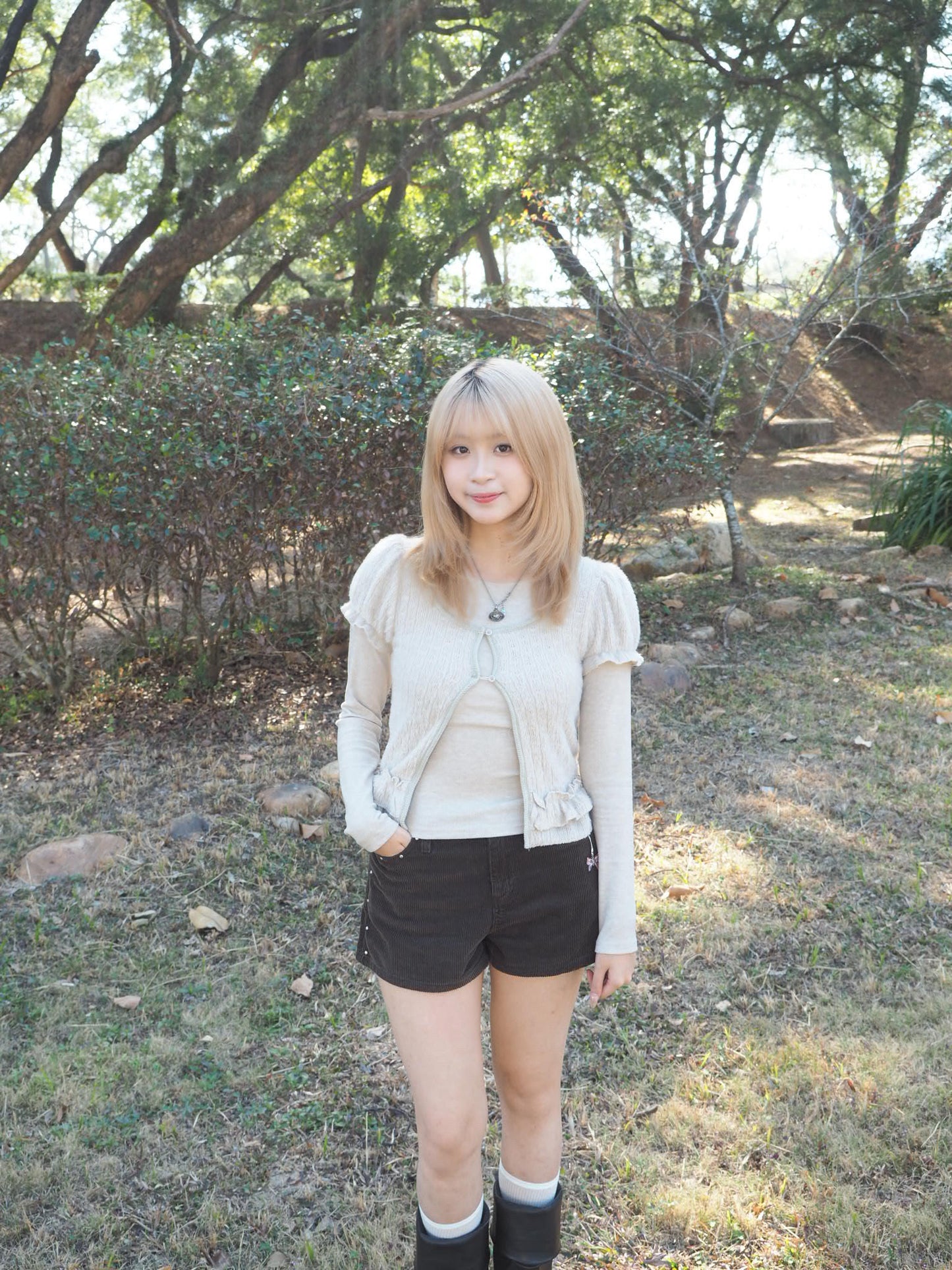 Halter Neck Long-sleeve Set