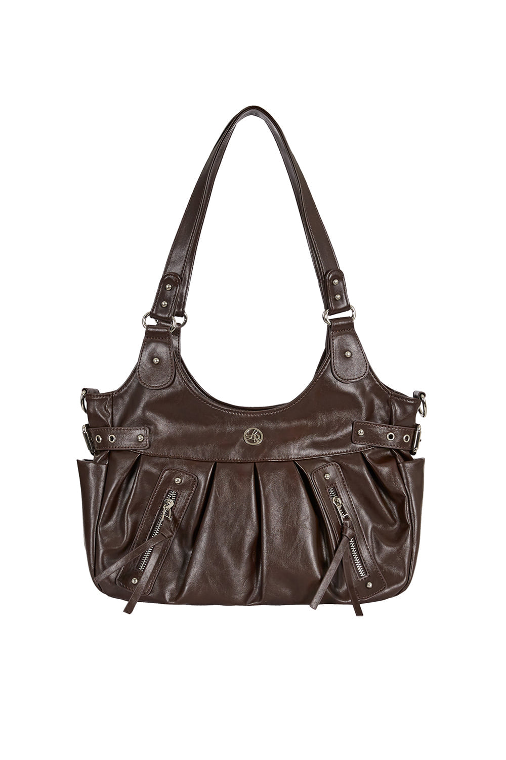 【ILLIGO】Amber Buckle Shoulder Bag | Brown