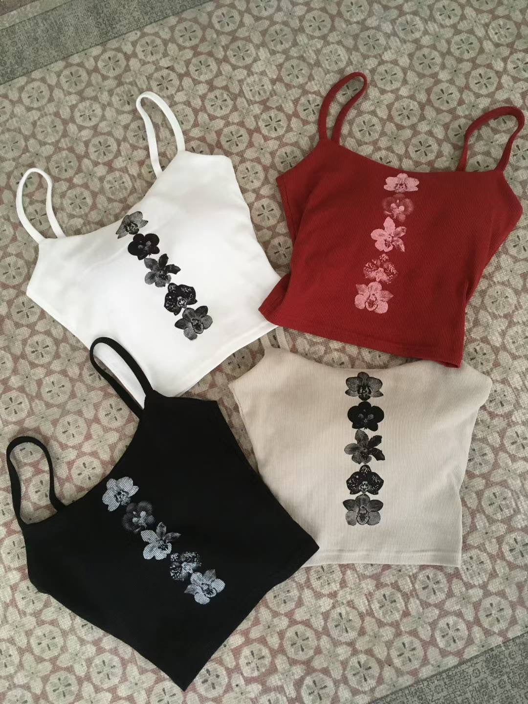 復古花花背心 (連pad) Flower Camisole
