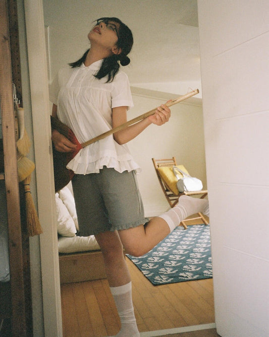 娃娃領荷葉邊襯衫 Peter Pan Collar Ruffled Blouse