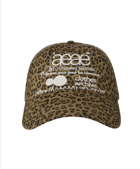 【AEAE】WEB LOGO LEOPARD CAP | Mustard