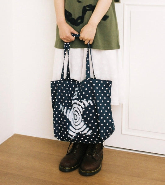 【WEBHOUSE】Twister Star Tote Bag | Navy