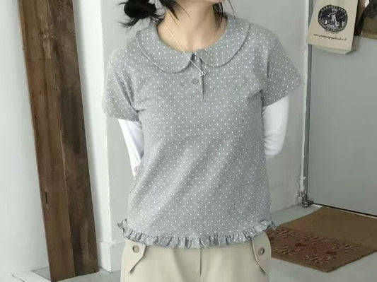 娃娃領波點短袖 Polka Dot Doll Short-sleeves