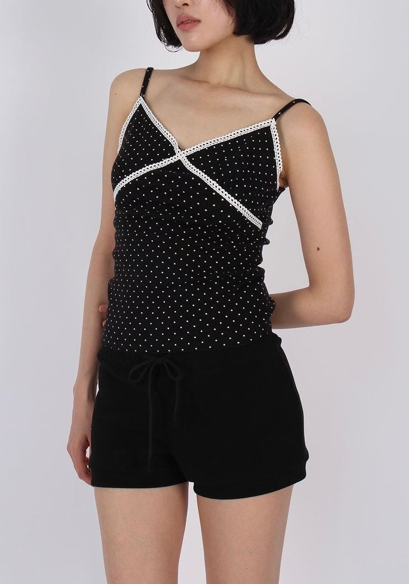 波點V領吊帶背心 Polka Dot V-Neck Camisole