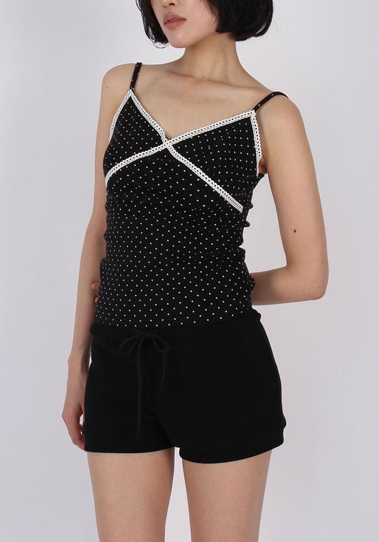 波點V領吊帶背心 Polka Dot V-Neck Camisole
