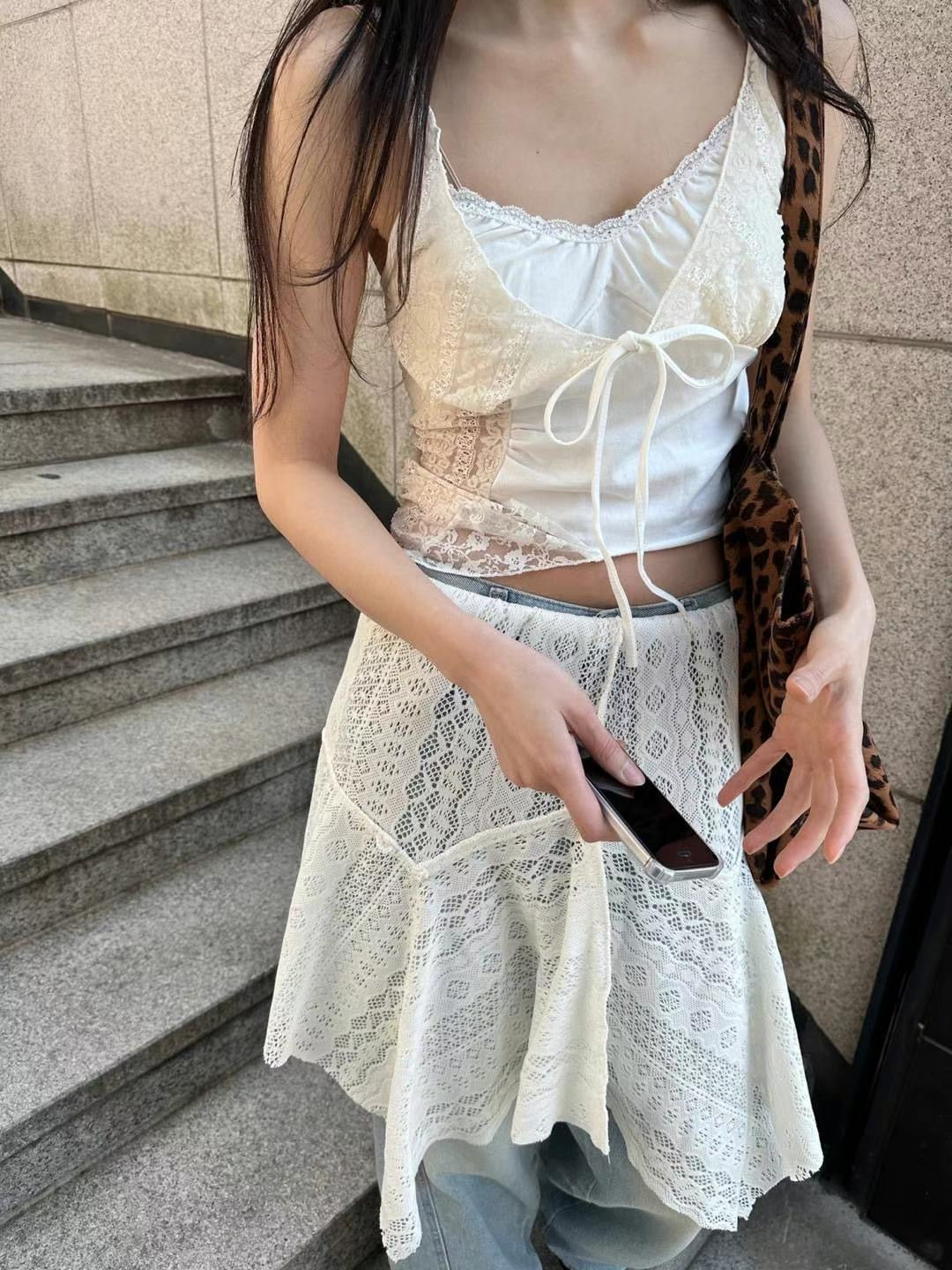 蕾絲蝴蝶結吊帶背心 Lace Ribbon Camisole