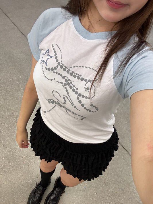 星星牛角短袖上衣  Star Raglan Short-sleeved Top