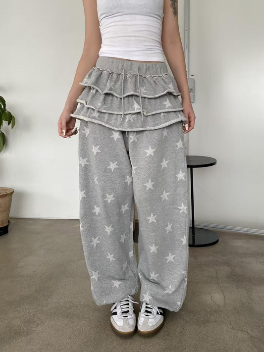 星星荷葉邊裙褲 Star Ruffled Layer Skirt Pants