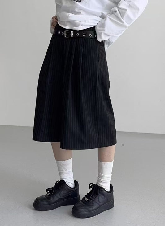 間條西装五分褲 Striped Suiting Midi Trousers