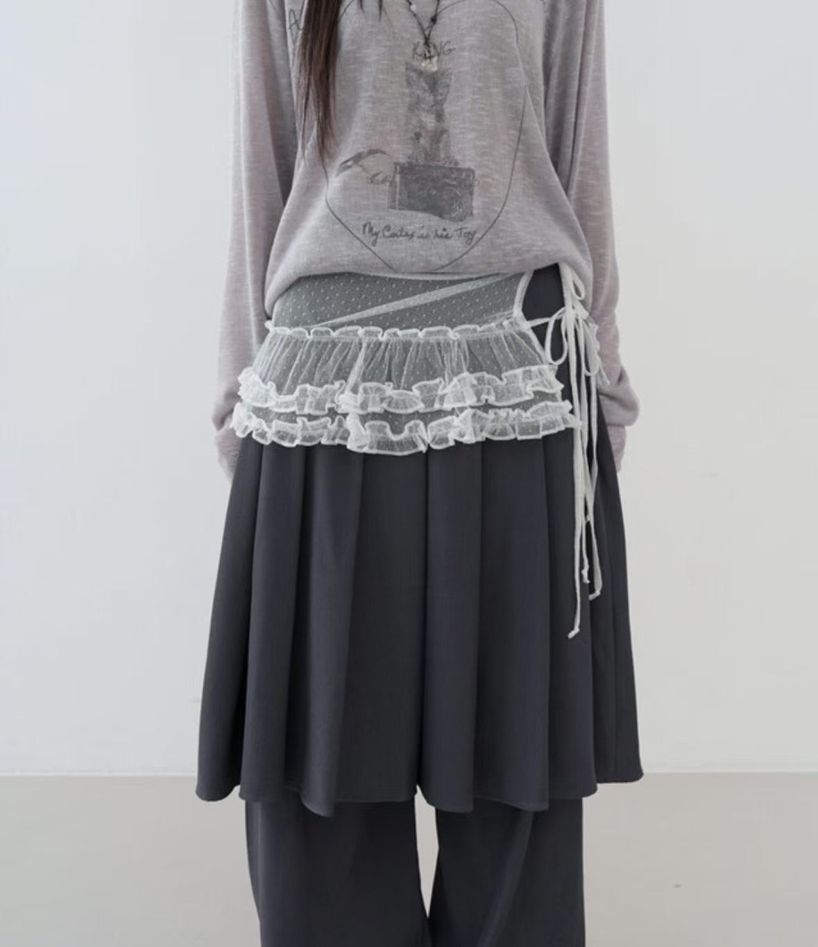 蕾絲荷葉邊疊穿 Lace Ruffled Layer Skirt