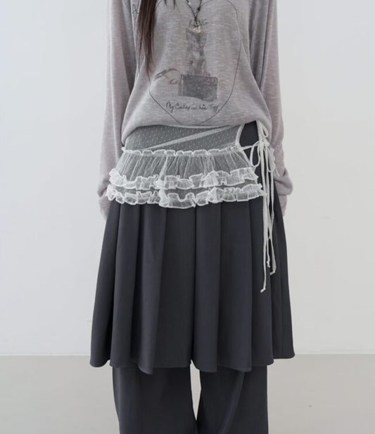 蕾絲荷葉邊疊穿 Lace Ruffled Layer Skirt