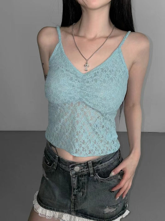 蕾絲V領背心 Lace V-neck Vest