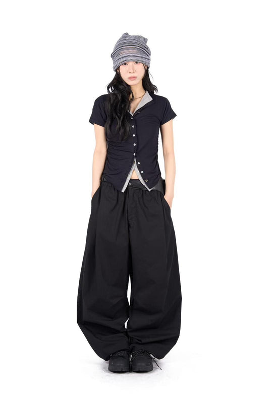 鈕扣短袖上衣 Button Short-sleeeved Top